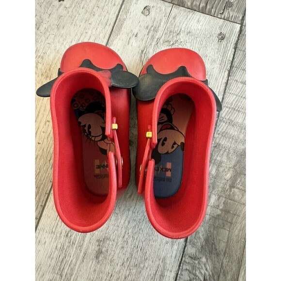 Mini Melissa X Disney Minnie Mouse Baby Girl Boots Red Ears Sugar 10 - Picture 6 of 9